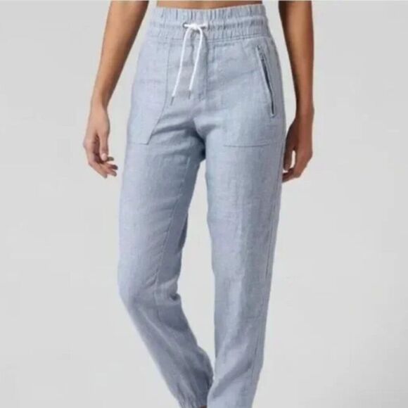 ATHLETA Cabo Linen Jogger Blue Size 2 - Picture 1 of 9